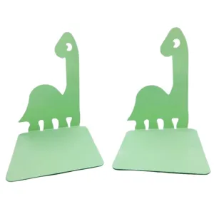 1 Pair Bookends Cartoon Dinosaur Bookshelf Non-slip Metal Book Storage Organizer for Home, School, Office