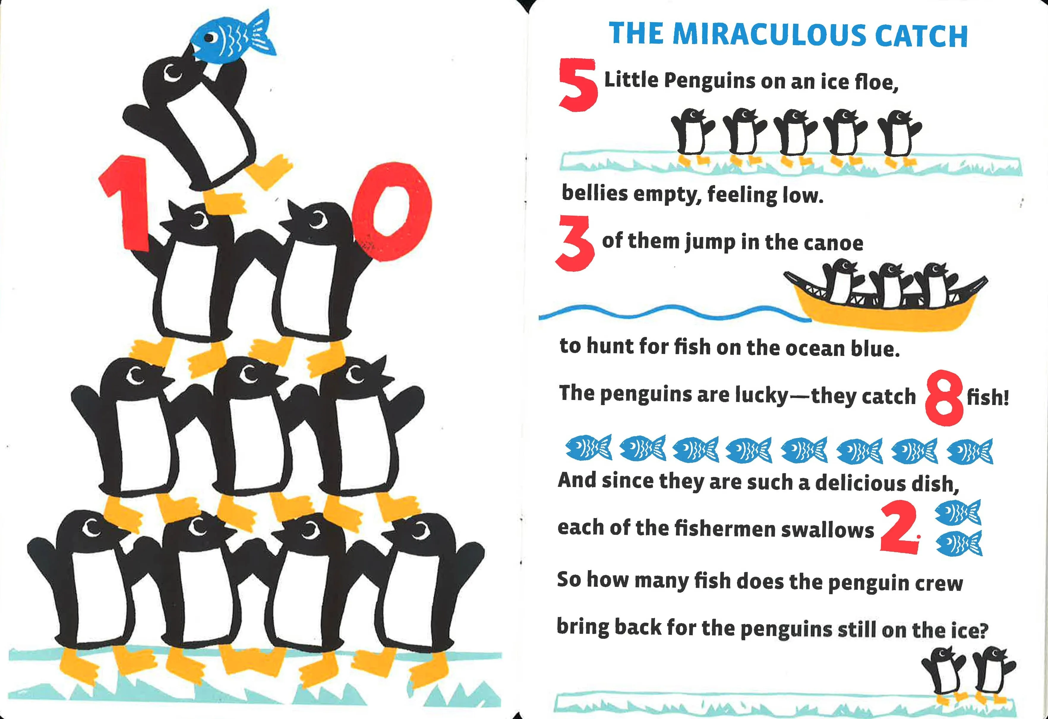 10 Little Penguins Stuck On The Fridge