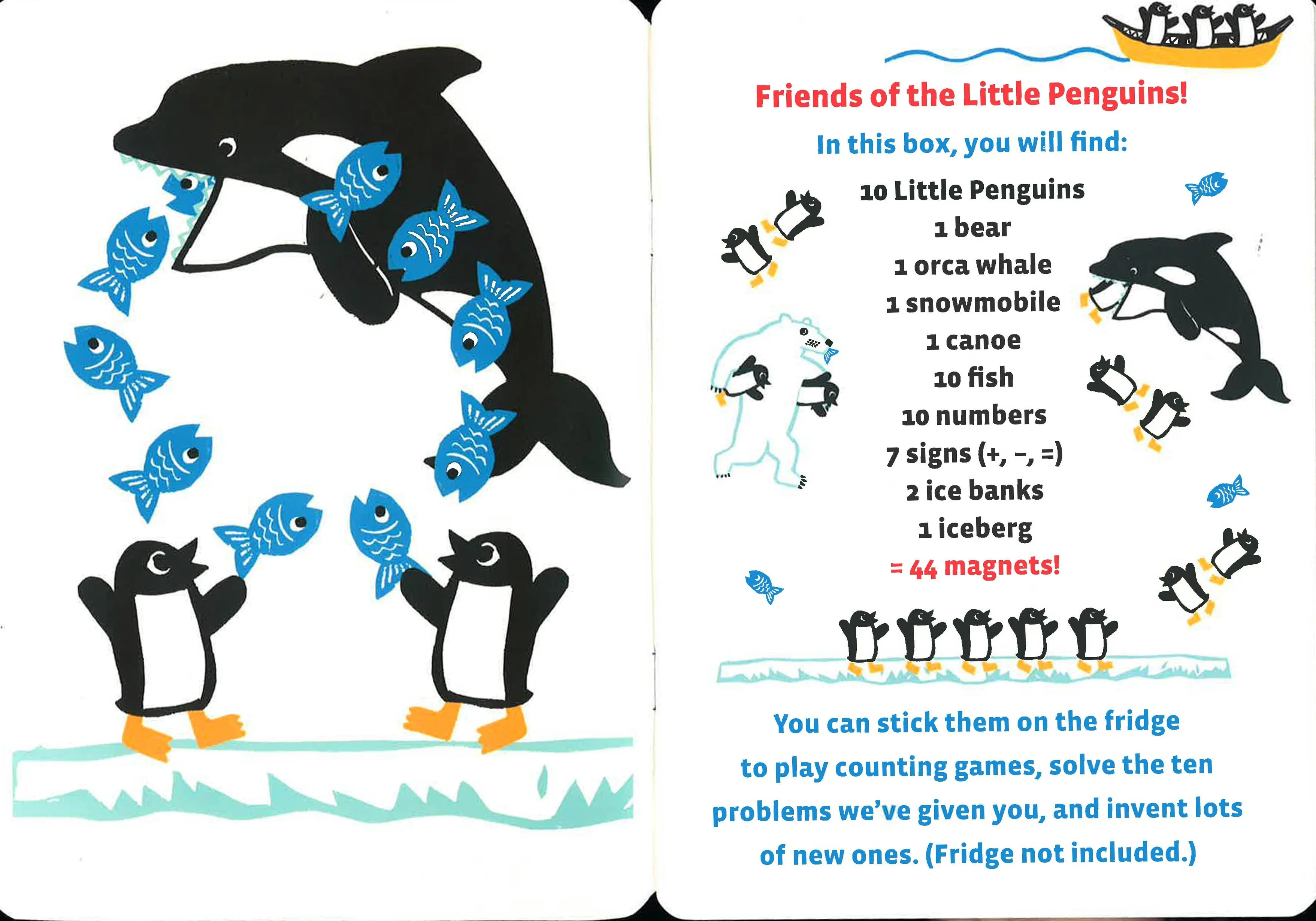 10 Little Penguins Stuck On The Fridge