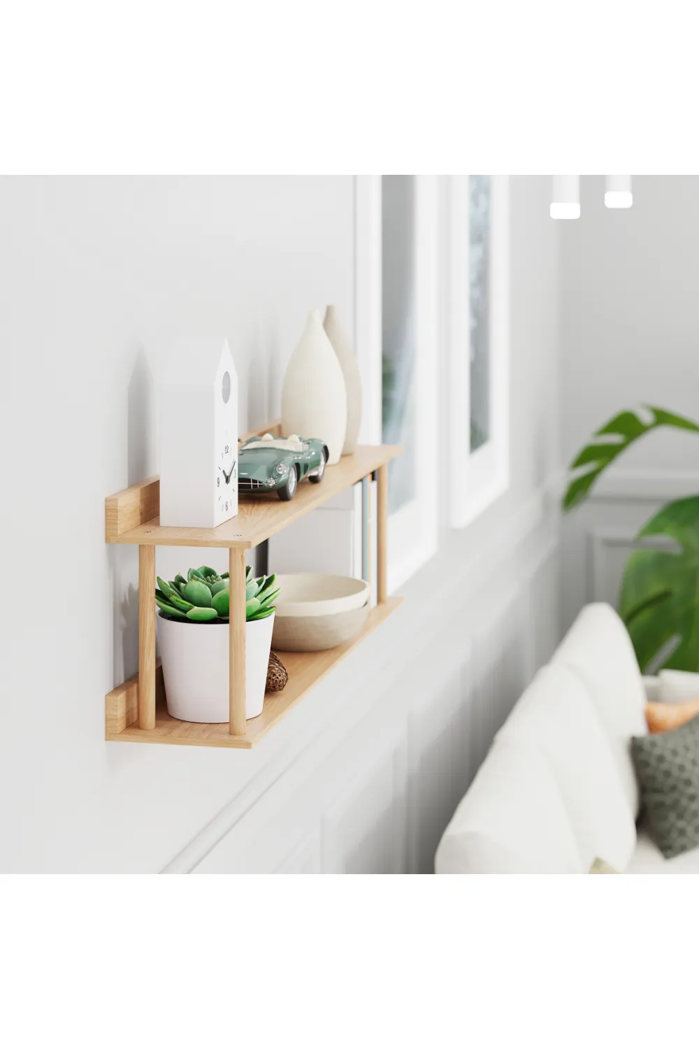 2 Level Wooden Wall Shelf | Wireworks Platform 2