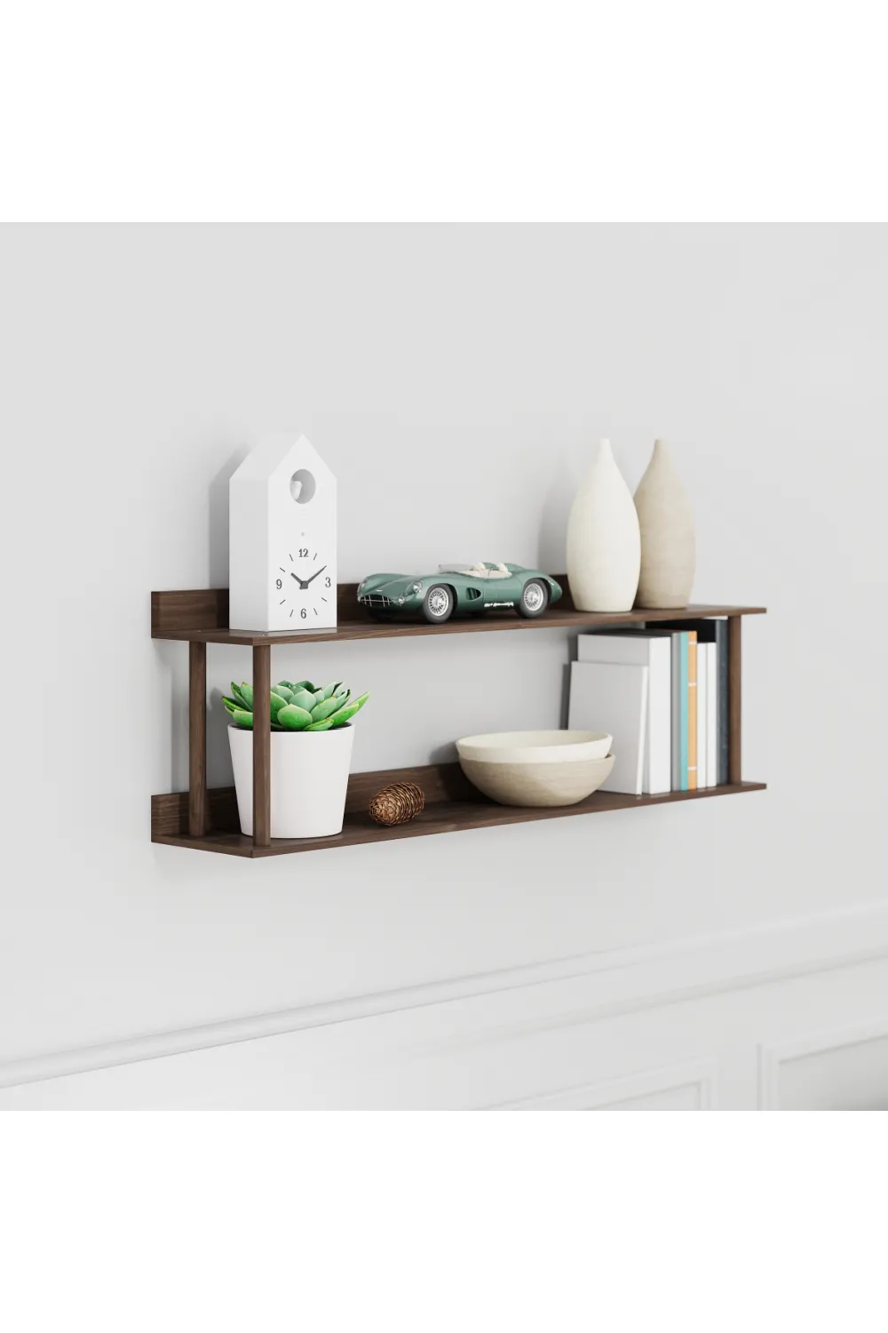 2 Level Wooden Wall Shelf | Wireworks Platform 2