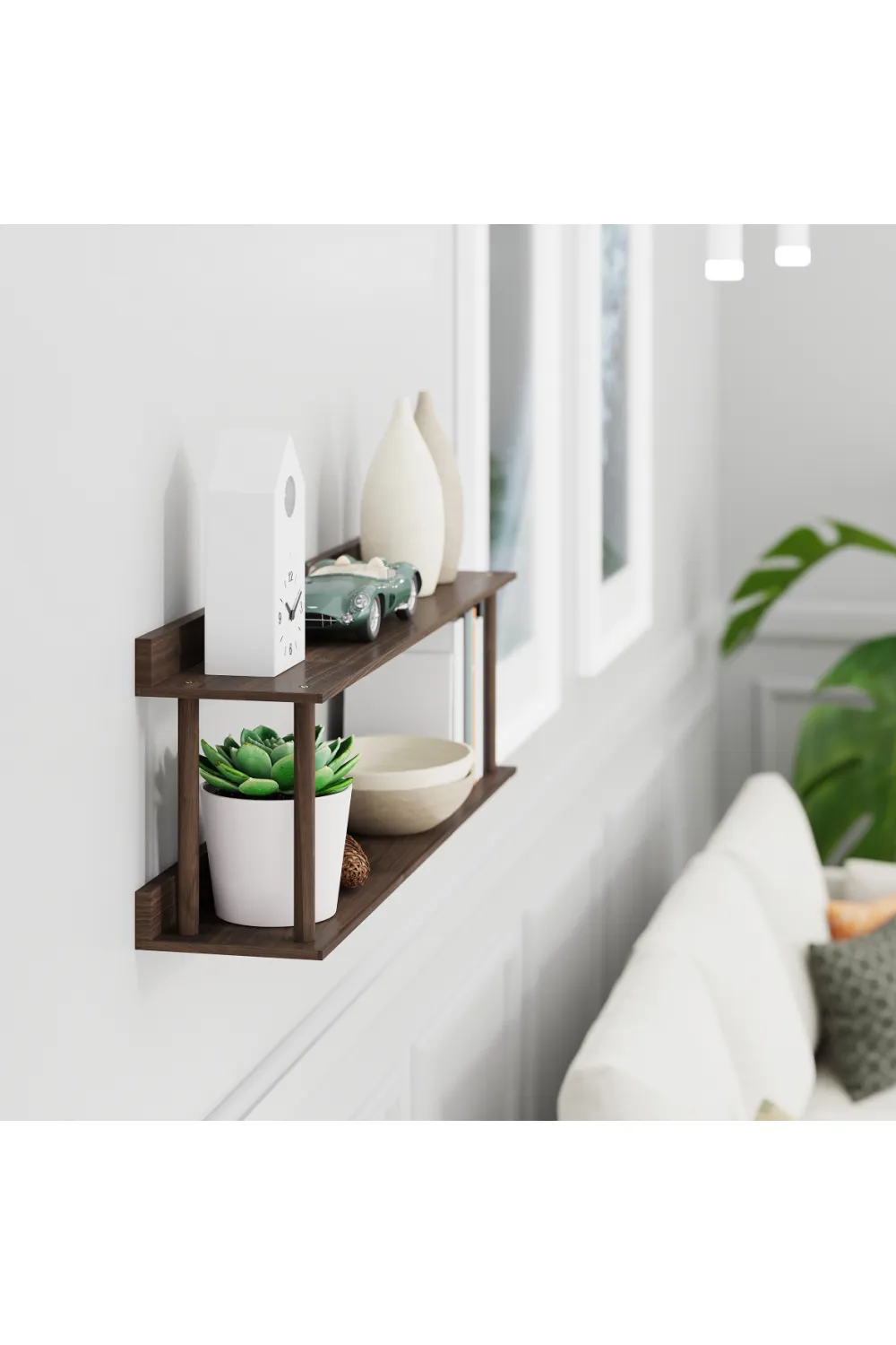 2 Level Wooden Wall Shelf | Wireworks Platform 2