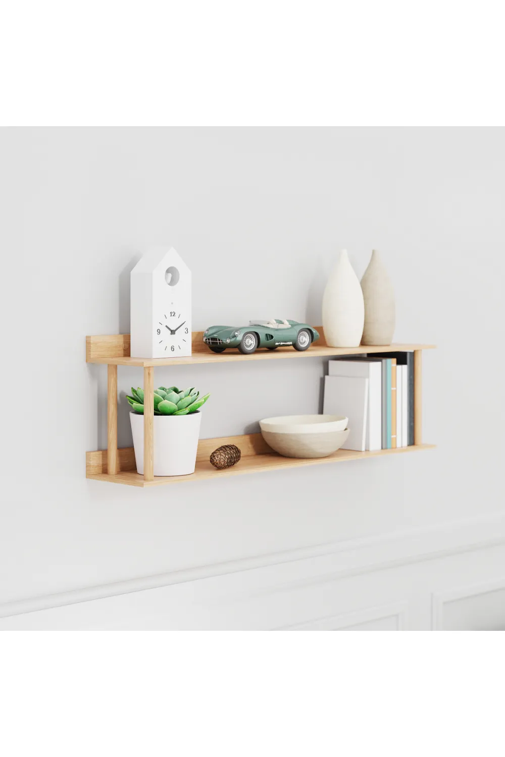 2 Level Wooden Wall Shelf | Wireworks Platform 2