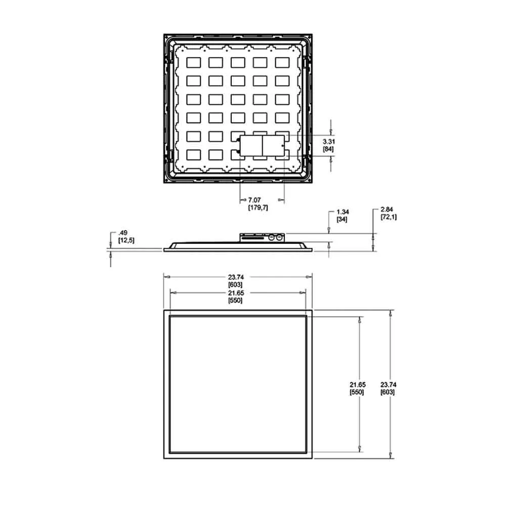 2x2 LED Panel Troffer Light, 2900 Lumens, 30 Watts, 5000K, 120/277V