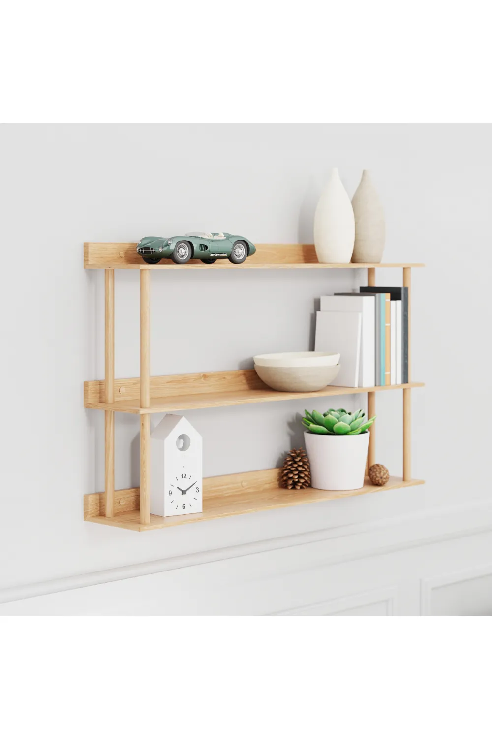 3 Level Wooden Wall Shelf  | Wireworks Platform 3