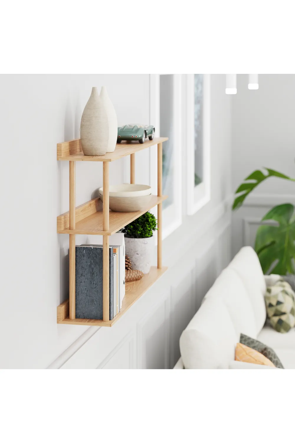 3 Level Wooden Wall Shelf  | Wireworks Platform 3