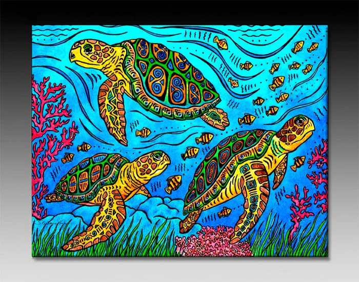 3 Loggerheads Ceramic Tile