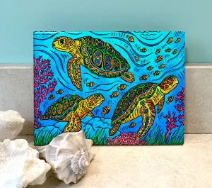 3 Loggerheads Ceramic Tile