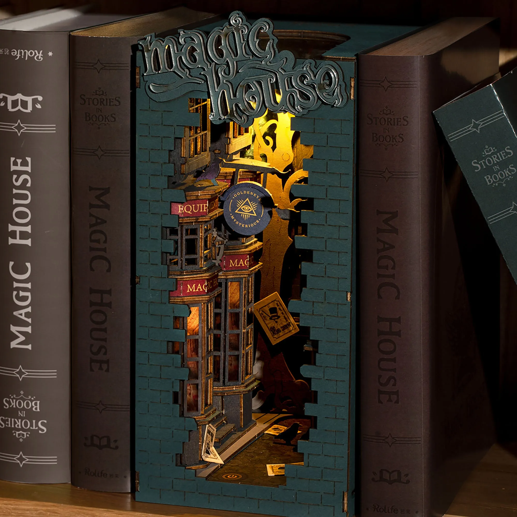 3D Booknook & Wonderland Bookends Kit - Magic House Book Nook