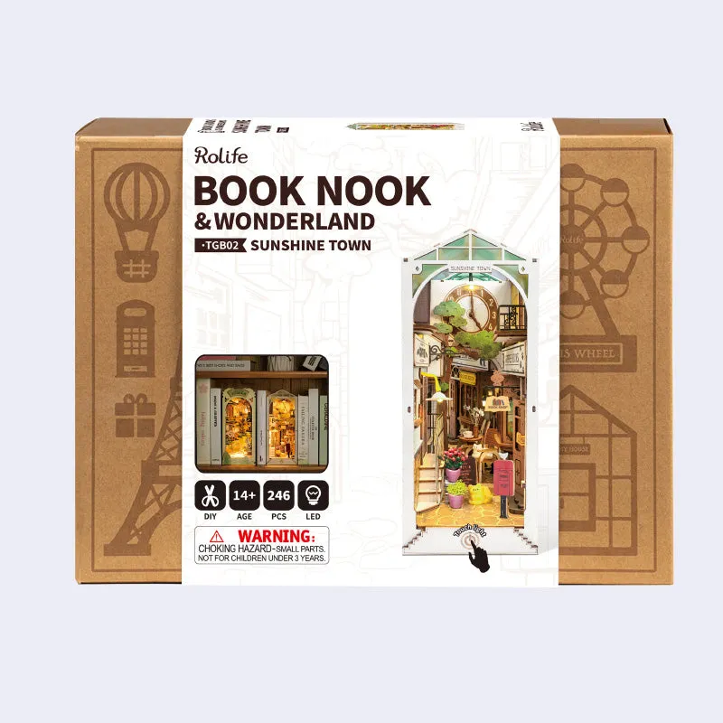 3D Booknook & Wonderland Bookends Kit - Sunshine Town Book Nook