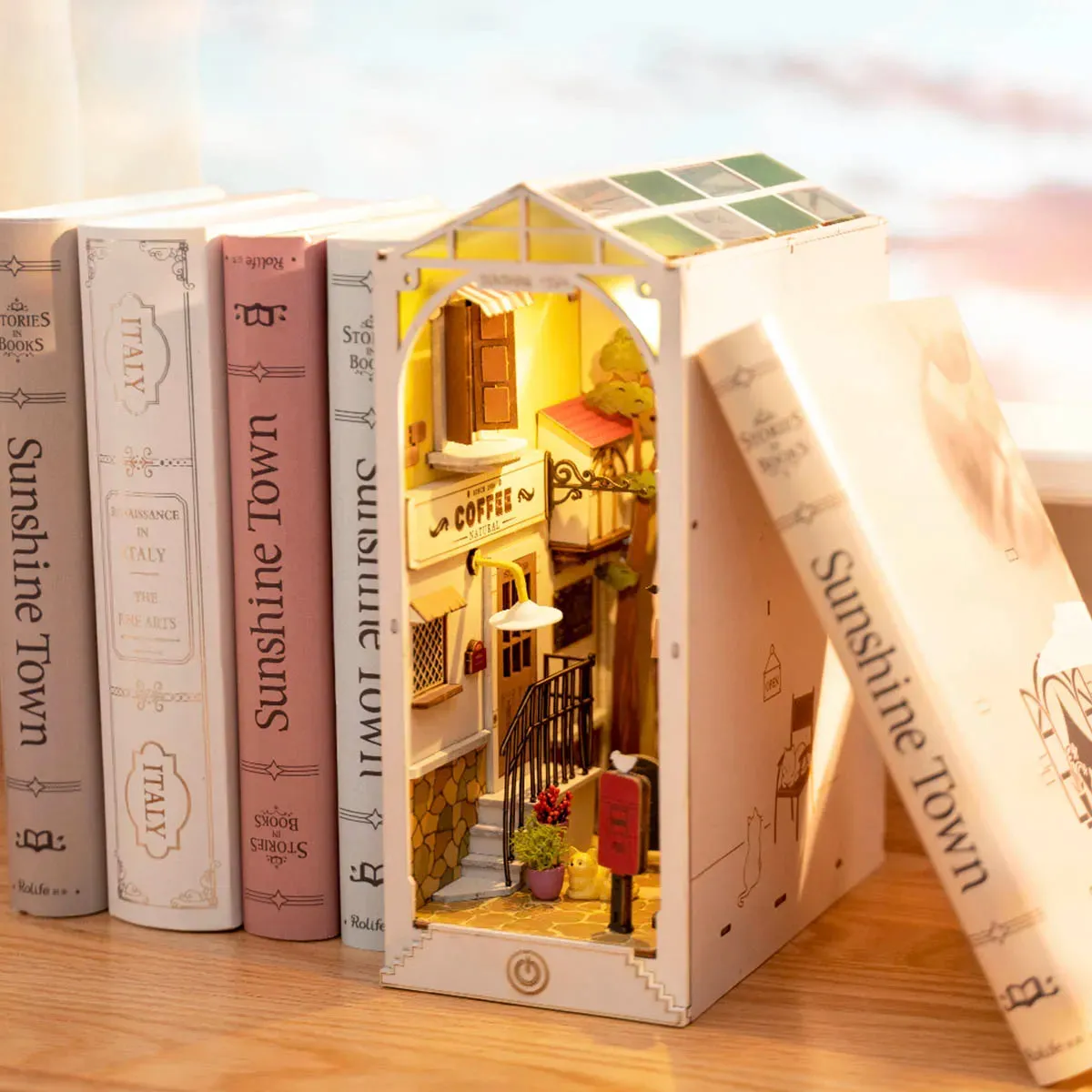 3D Booknook & Wonderland Bookends Kit - Sunshine Town Book Nook