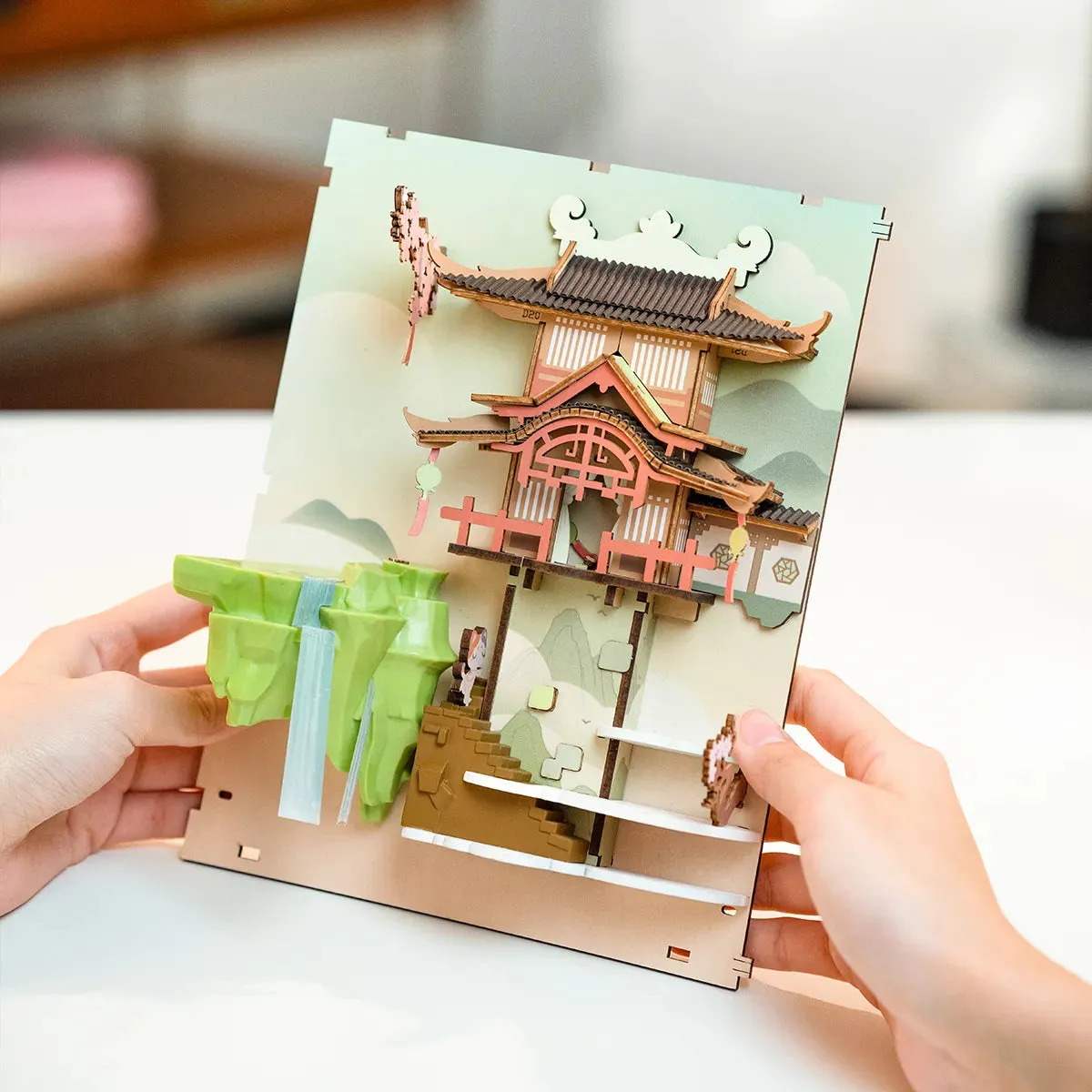 3D Creative Bookends Kit - Falling Sakura Book Nook