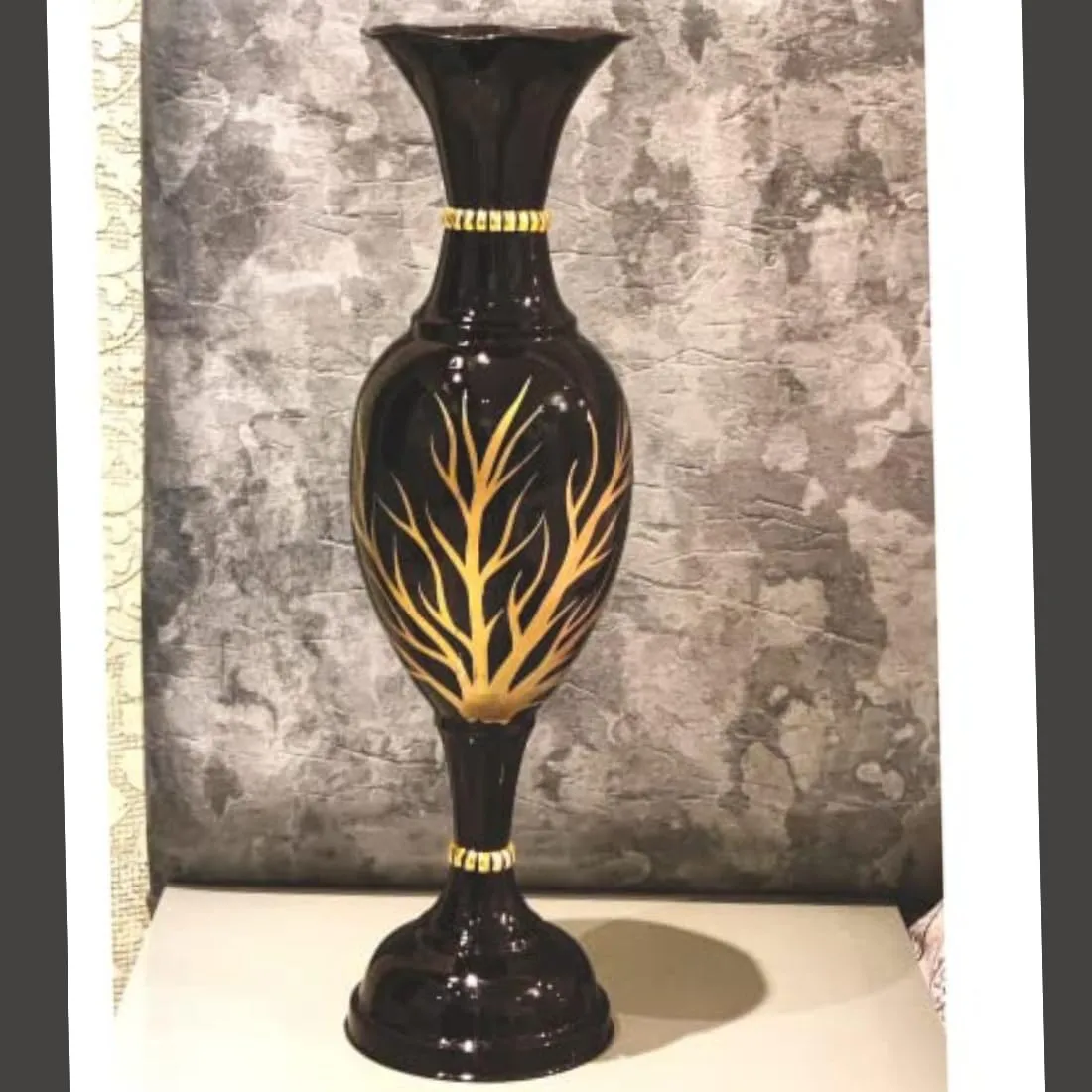 AdiCollar Flower Vase Big Size for Living Room Corner - 25 Inches Long - Black Tree -Pack of 1