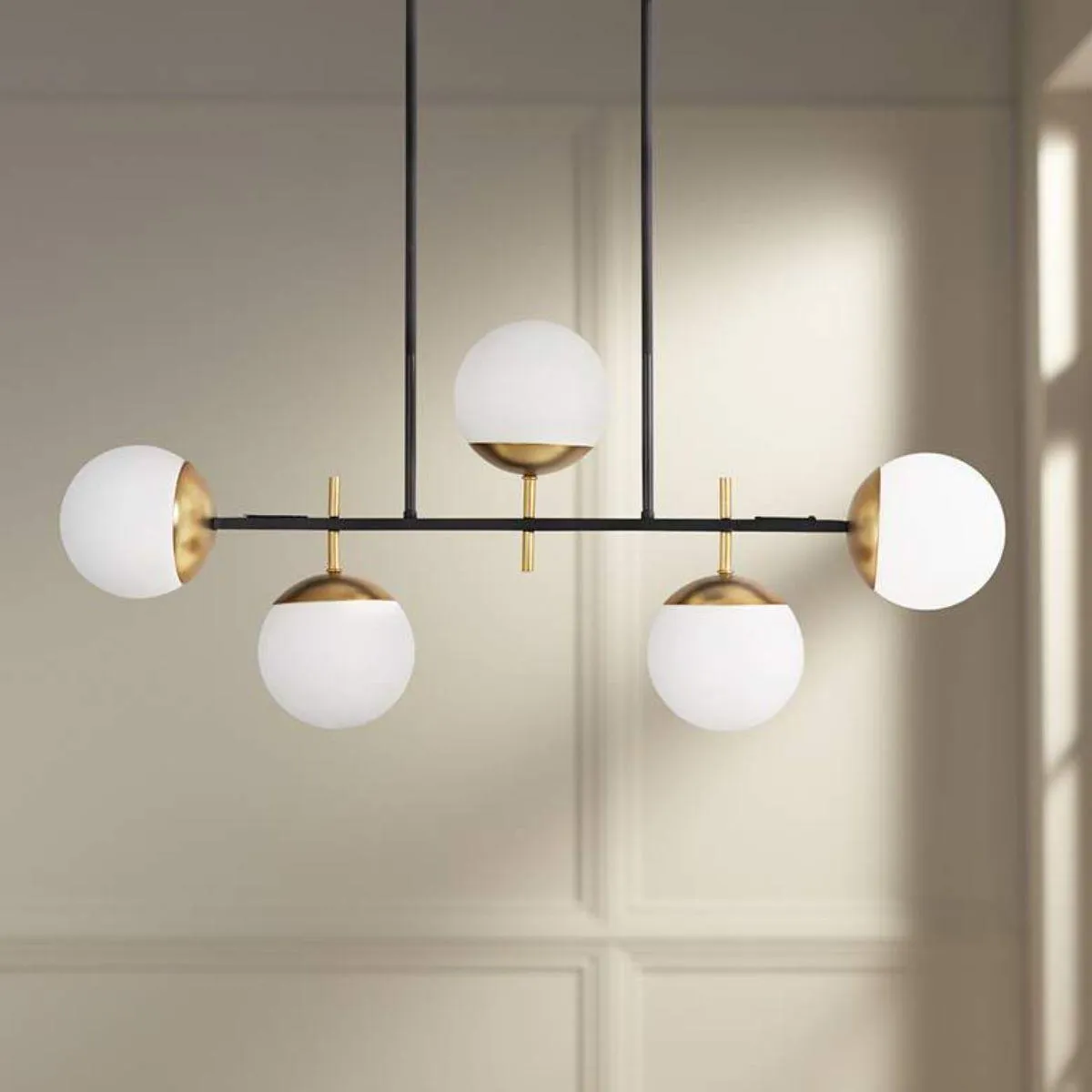 Alluria 36 in. 5 Lights Pendant Light Black & Gold finish