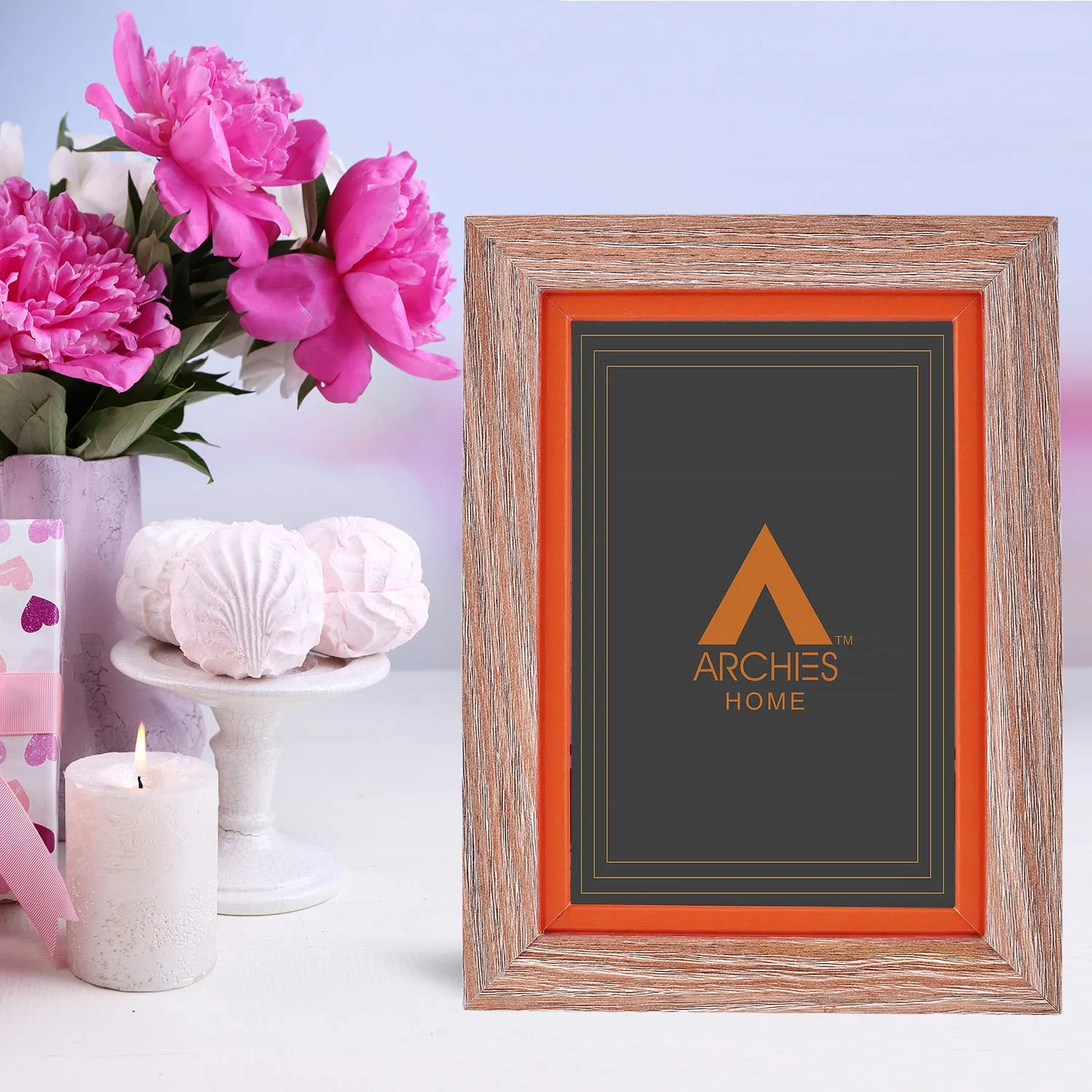 ARCHIES Romantic Memories Photo Frame Photo Size - 18X13(L X B cm) Love Gifts for Girlfriend, Boyfriend, Birthday, Husband, Wife, Love, Couple,(22.5X17.5X3 cm, Wooden)