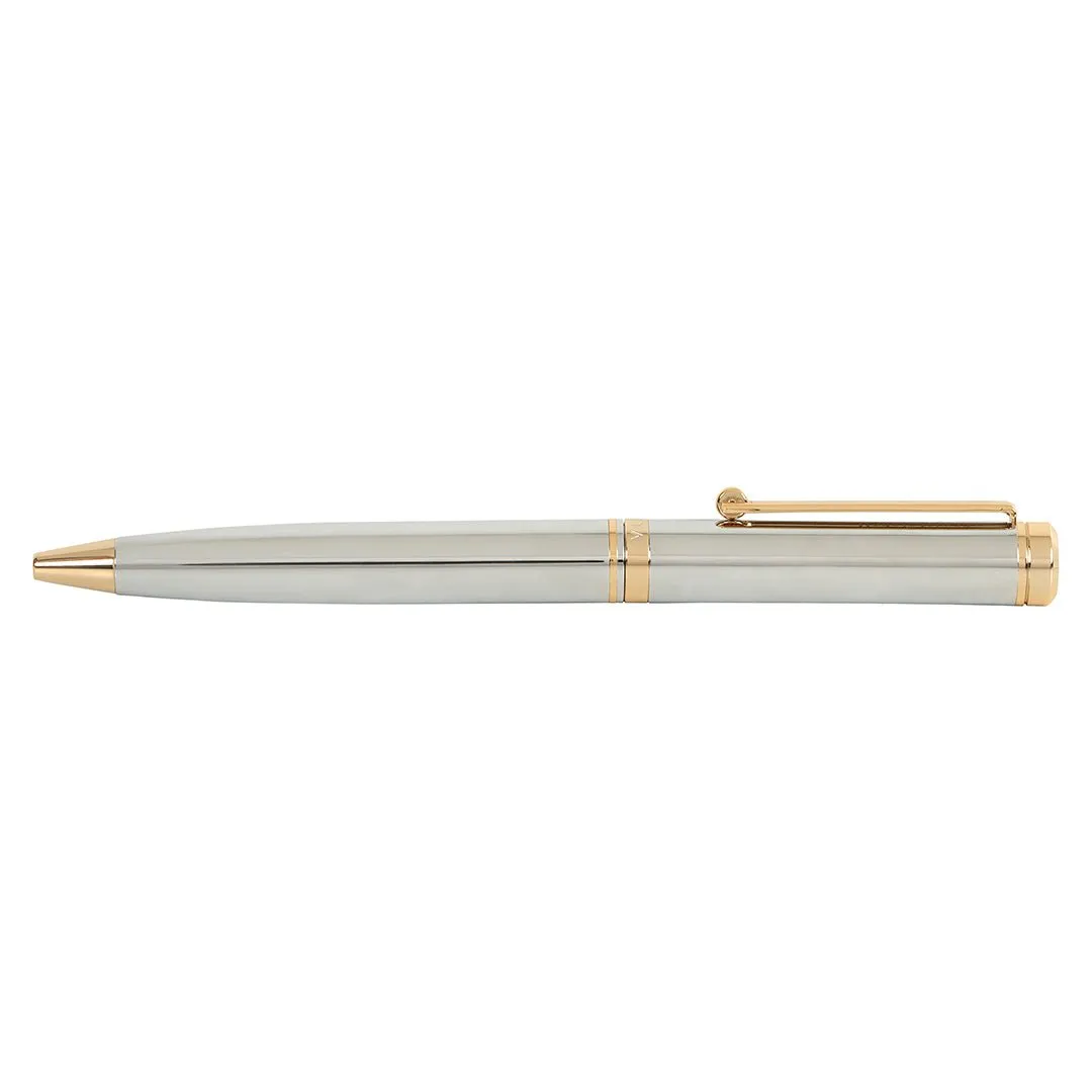 Arista Ballpoint Pen With Gold Chrome Table Clock