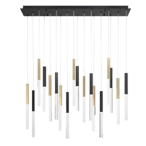 Benicio 42 in. 18 Lights LED Chandelier gold black mix Finish