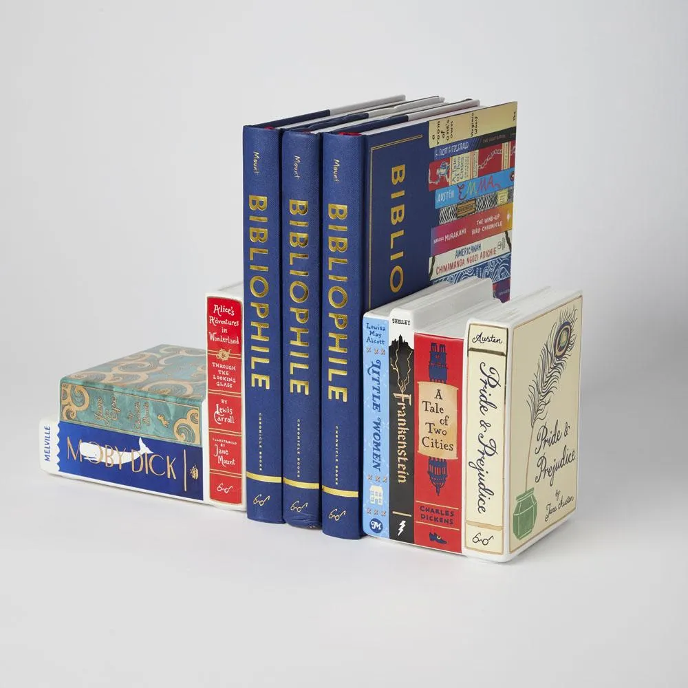 Bibliophile Ceramic Bookends