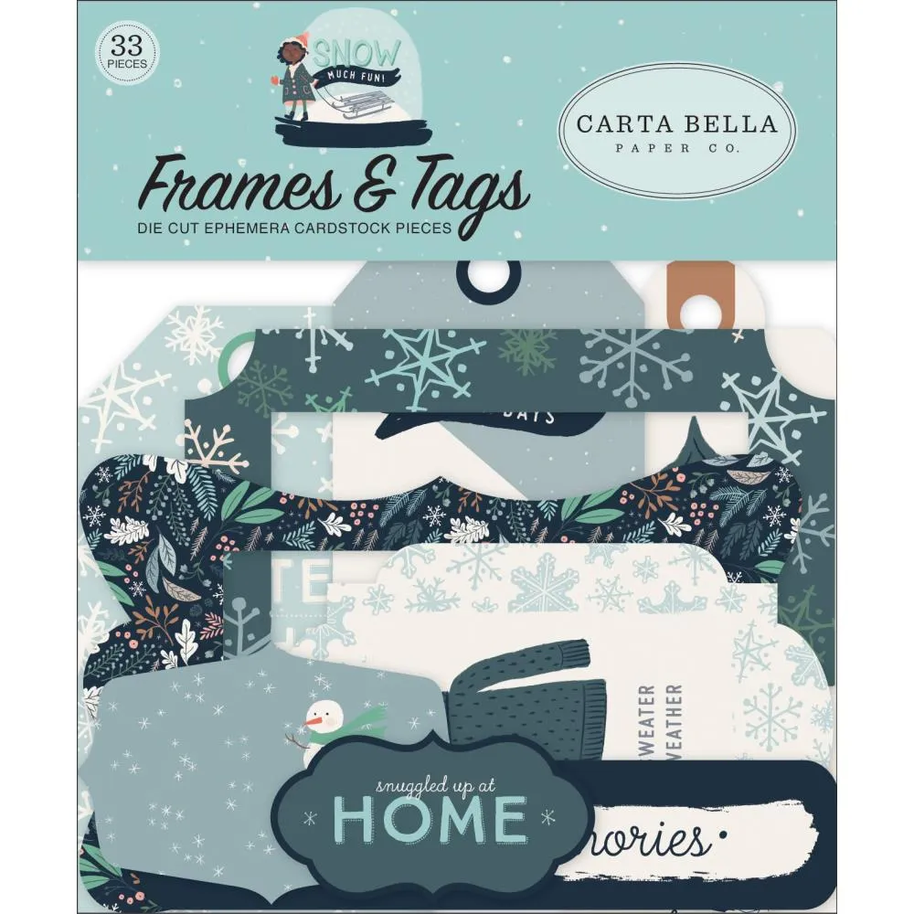 Carta Bella - Cardstock Ephemera 33 pack Frames & Tags - Snow Much Fun*