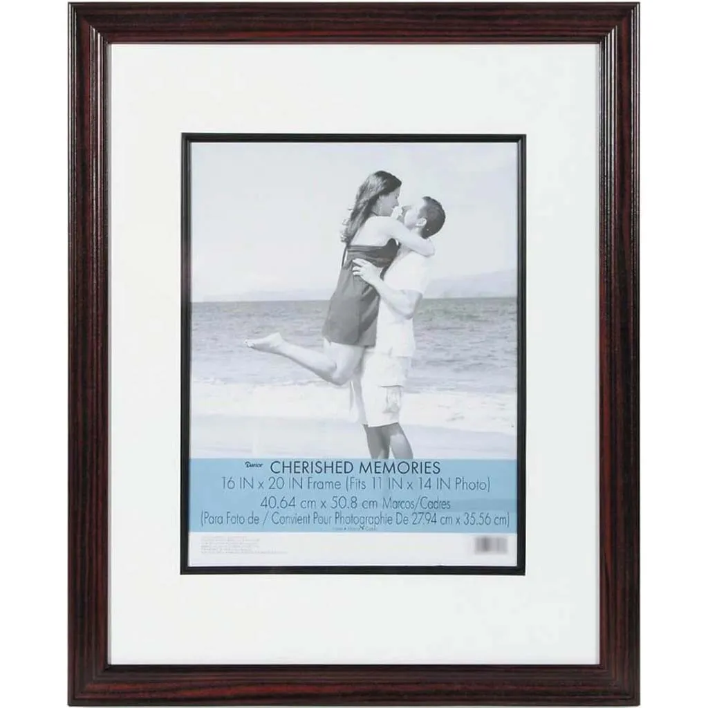 Cherished Memories Double Mat Frame - Cherry - 16 x 20