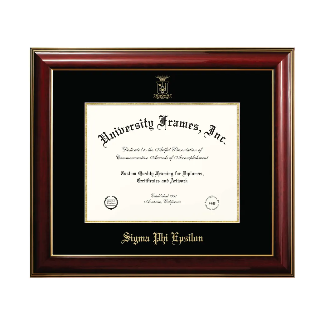 Classic Mahogany SigEp Membership Certificate Frame