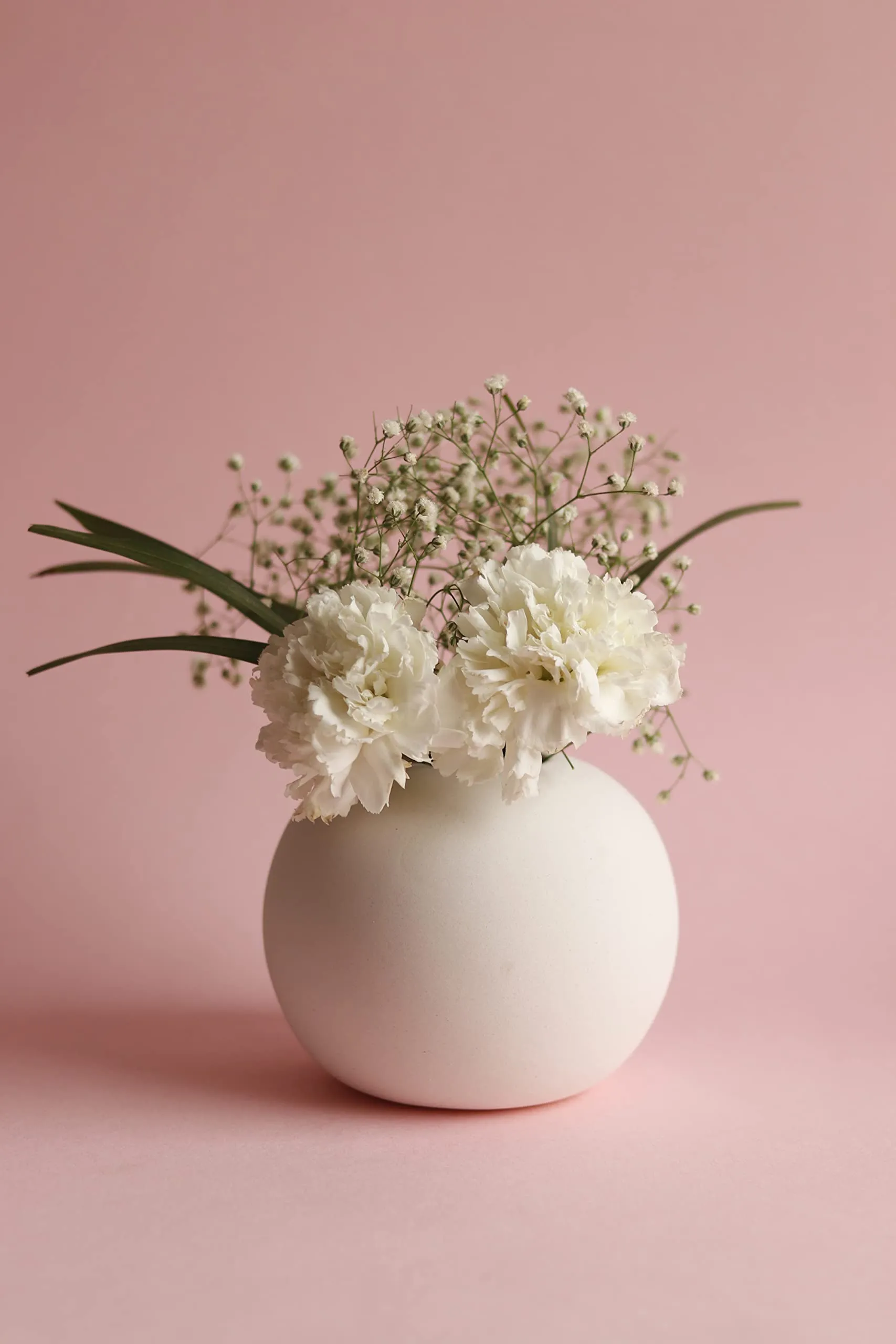 Craftribal Ceramic Round Vase | Flower Vase | Ceramic Vase | Round Shaped Vase | Modern Vase | Home Decor Centrepiece | Decor Piece 5.5 inches (White)