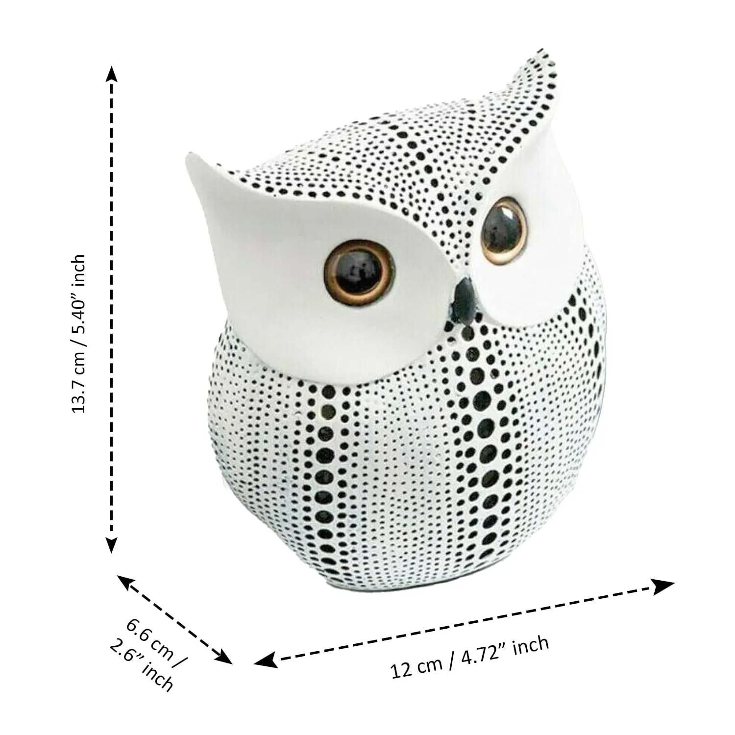 CraftVatika Modern Classy Resin Art Figure White Owl Showpieces for Home Decor Good Luck - Pack of 1 Owl Showpieces for Home Decor