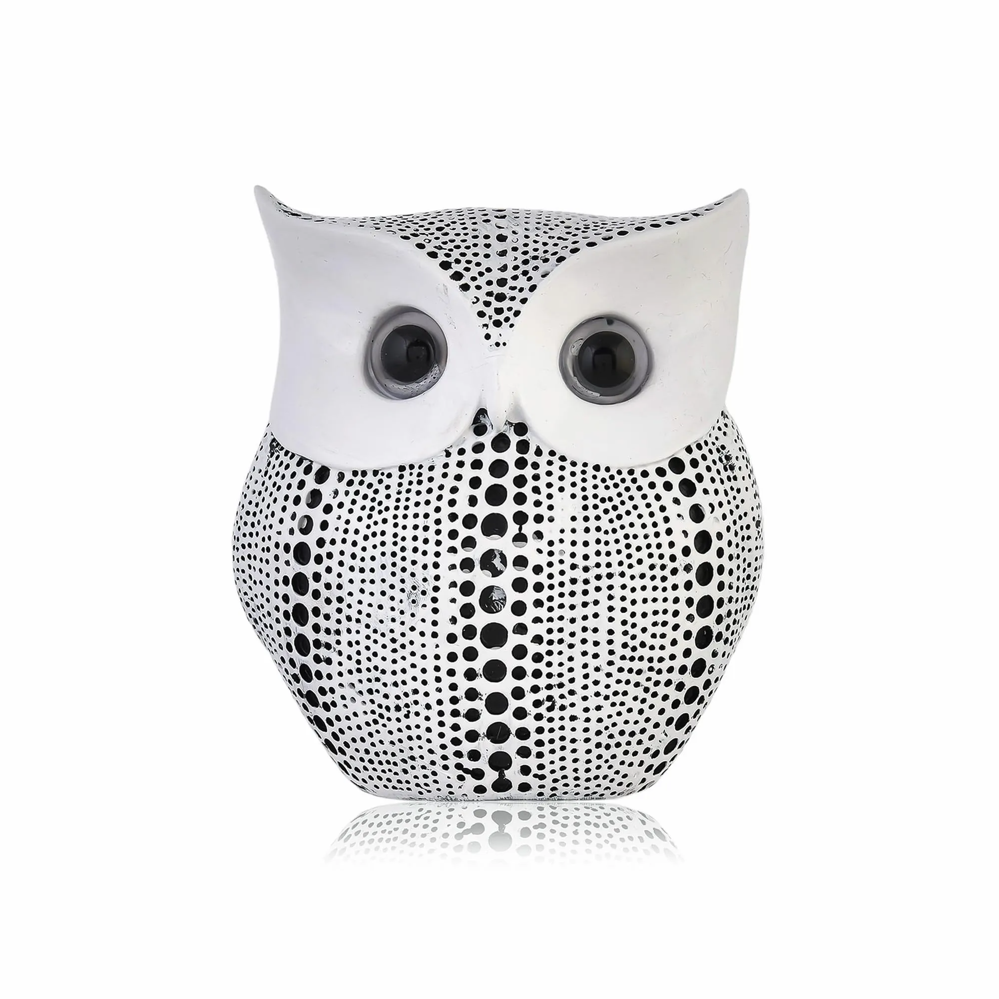 CraftVatika Modern Classy Resin Art Figure White Owl Showpieces for Home Decor Good Luck - Pack of 1 Owl Showpieces for Home Decor