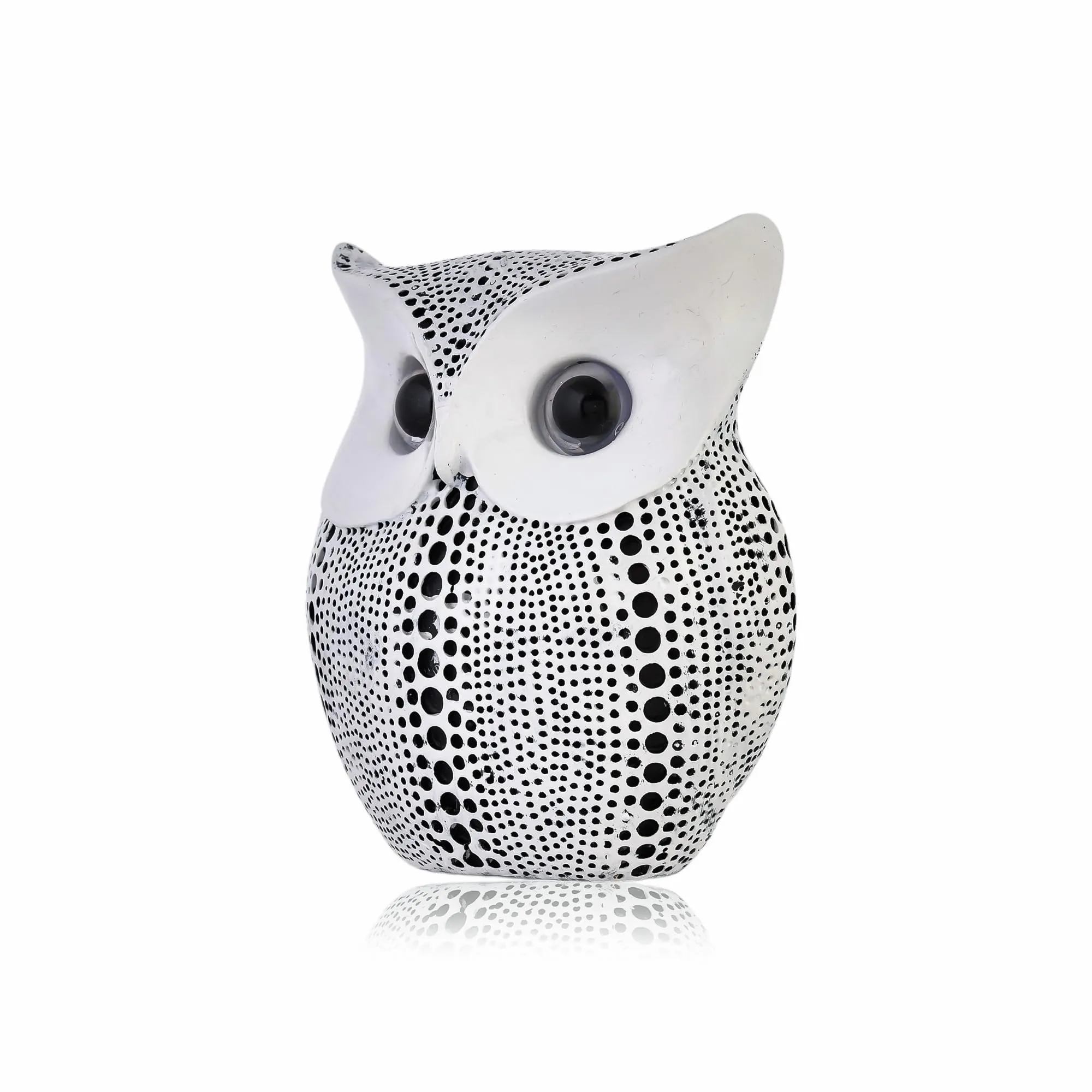 CraftVatika Modern Classy Resin Art Figure White Owl Showpieces for Home Decor Good Luck - Pack of 1 Owl Showpieces for Home Decor