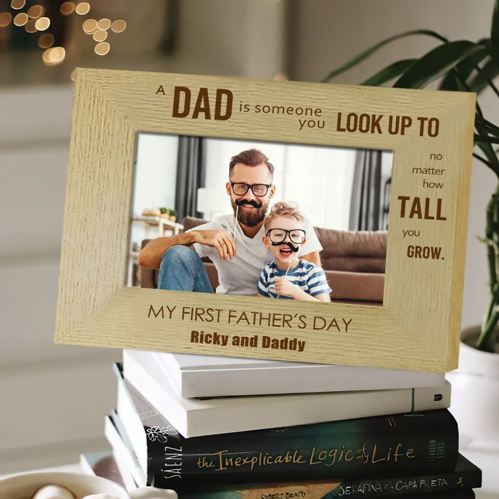 Customized Name Picture Frames Father's Day Wood Photo Frames Gift For Dad