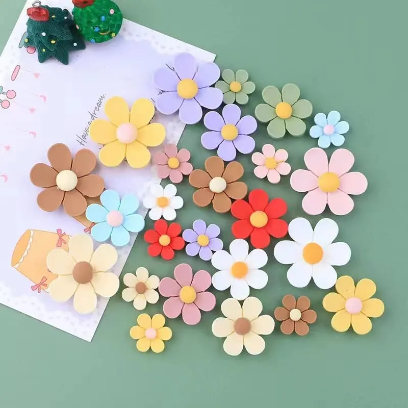 Cute Flower Fridge Magnet (20pcs, 4 Colors, 1 Big, 2 Medium, 2 Small) - Magnets for Fridge, kalimbas, lockers, School, Work.. (Pink/Khaki/Beige/Dark Pink) Set C