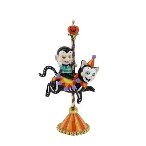 December Diamonds Halloween Carnival 11" Vampire On Cat Carousel