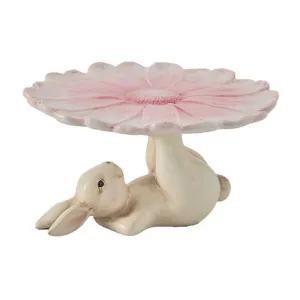 December Diamonds Spring Confections 8" Bunny On Back Dessert Server, Multicolor