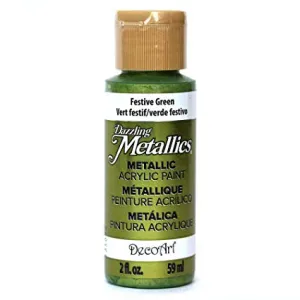 Deco Art - Dazzling Metallics Acrylic Paint 2oz - Festive Green