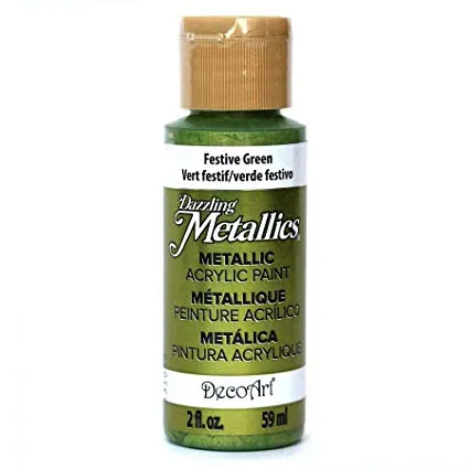 Deco Art - Dazzling Metallics Acrylic Paint 2oz - Festive Green