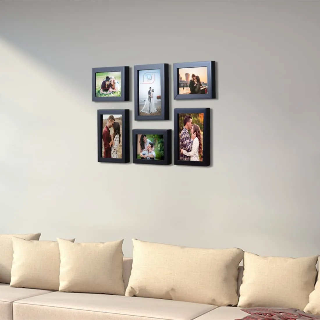 DJ ARTS Family Photo Frame Set Of 6 Picture Frames Family MDF Plaque |3 Units 4x6, 3 Units 5x7| , wood , Wall Mount