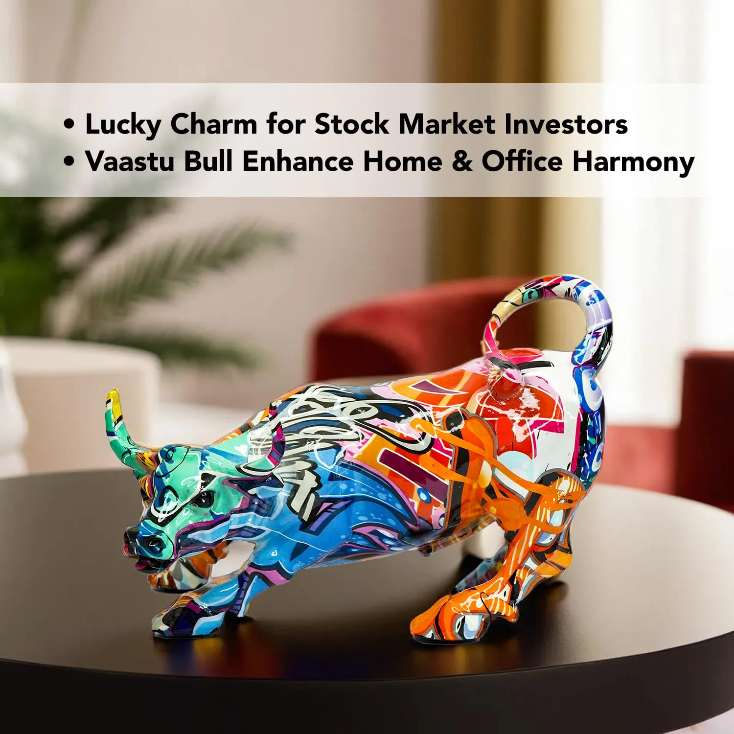 Ekhasa Bull Show Pieces for Home Decor Living Room Decorative Items | Showpieces Gift Items for Home Decoration | Center Table Tv Unit Showcase Shelf Office Desk Interior Artifacts Statue Figurines