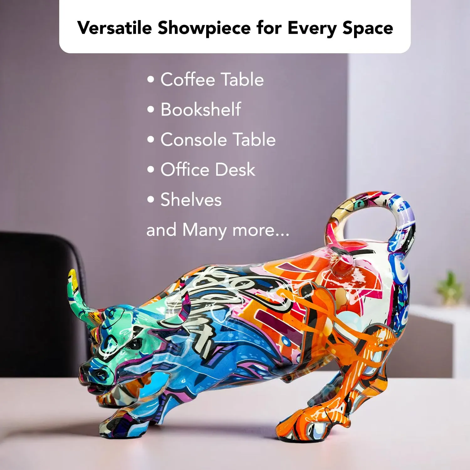 Ekhasa Bull Show Pieces for Home Decor Living Room Decorative Items | Showpieces Gift Items for Home Decoration | Center Table Tv Unit Showcase Shelf Office Desk Interior Artifacts Statue Figurines