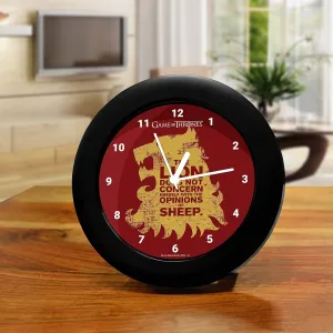 Epic Stuff - -Game of Thrones-Lion Sheep Table Clock Birthday Officially Licensed by HBO (Home Box Office) USA