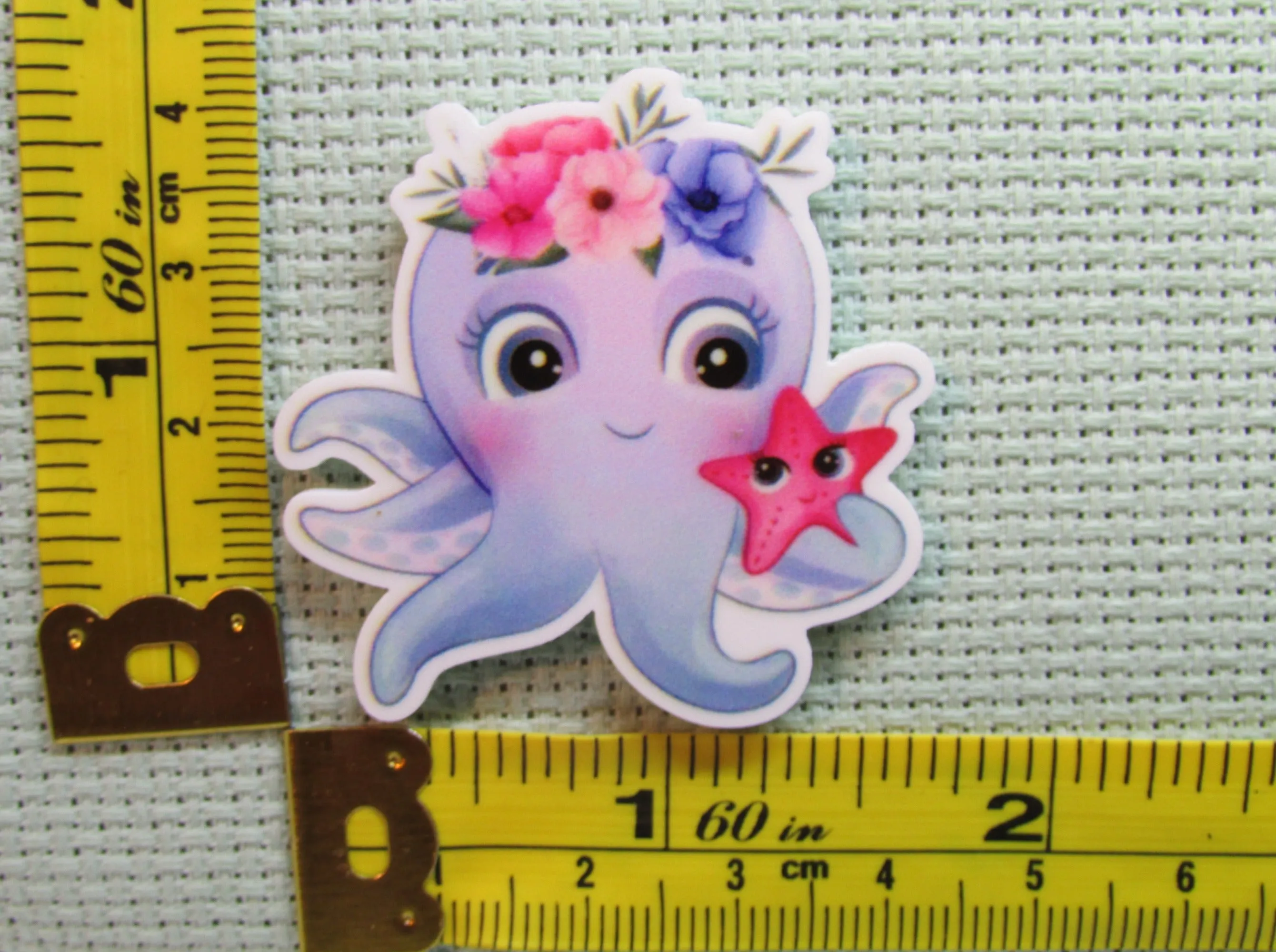 Flowery Octopus Needle Minder, Cover Minder, Magnet