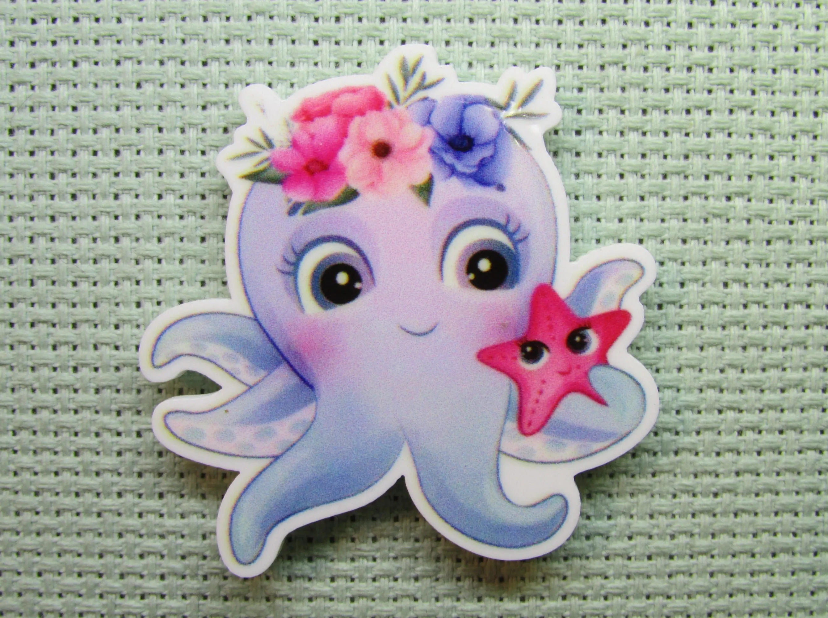 Flowery Octopus Needle Minder, Cover Minder, Magnet