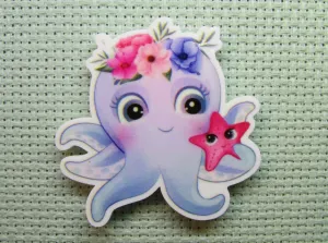 Flowery Octopus Needle Minder, Cover Minder, Magnet