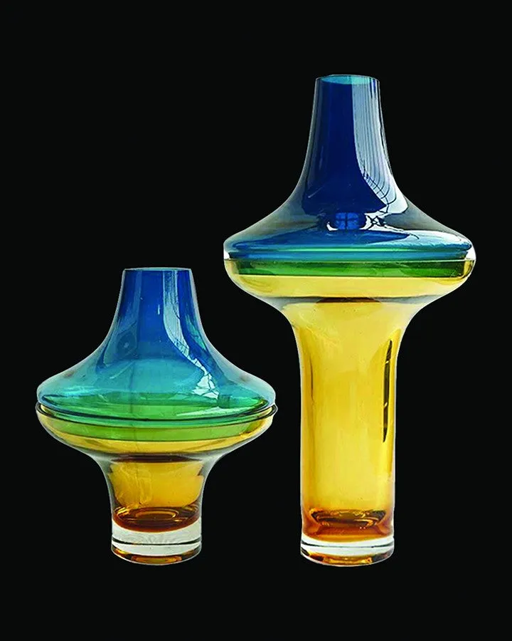 Flynn Blue and Yellow Vases Set of 2 - Angie Homes