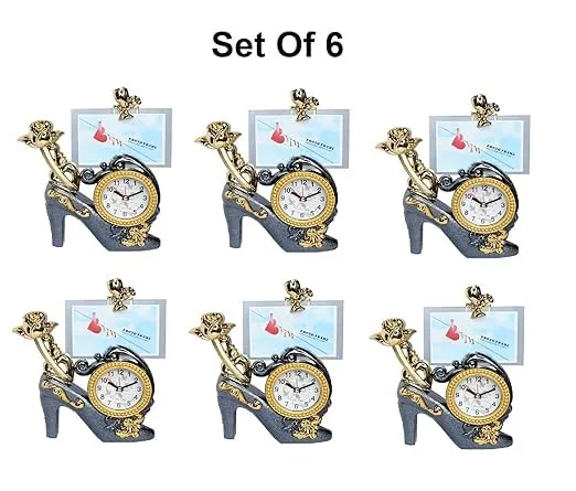 FULLY Boat Shape Clock with Photo Frame for Home Decor Showpiece Ideal Gift Item(Set of 6)