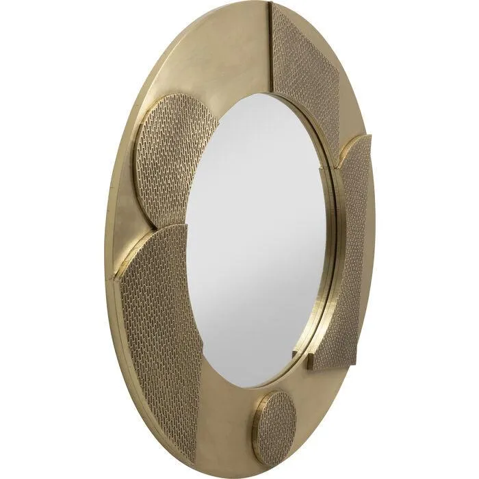 Futuro Gold Round Wall Mirror