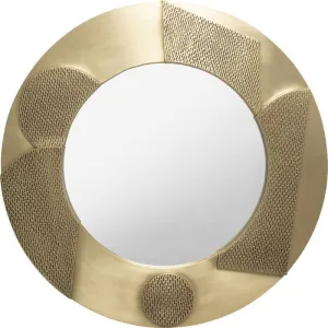 Futuro Gold Round Wall Mirror