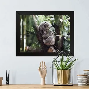 GADGETS WRAP Printed Photo Frame Matte Painting for Home Office Studio Living Room Decoration (17x11inch Black Framed) - Baby Koala Bear