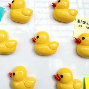 Goldenord Yellow Duck Fridge Magnets, Cute Home Decor, Adorable Gift (Set of 9 Ducks)