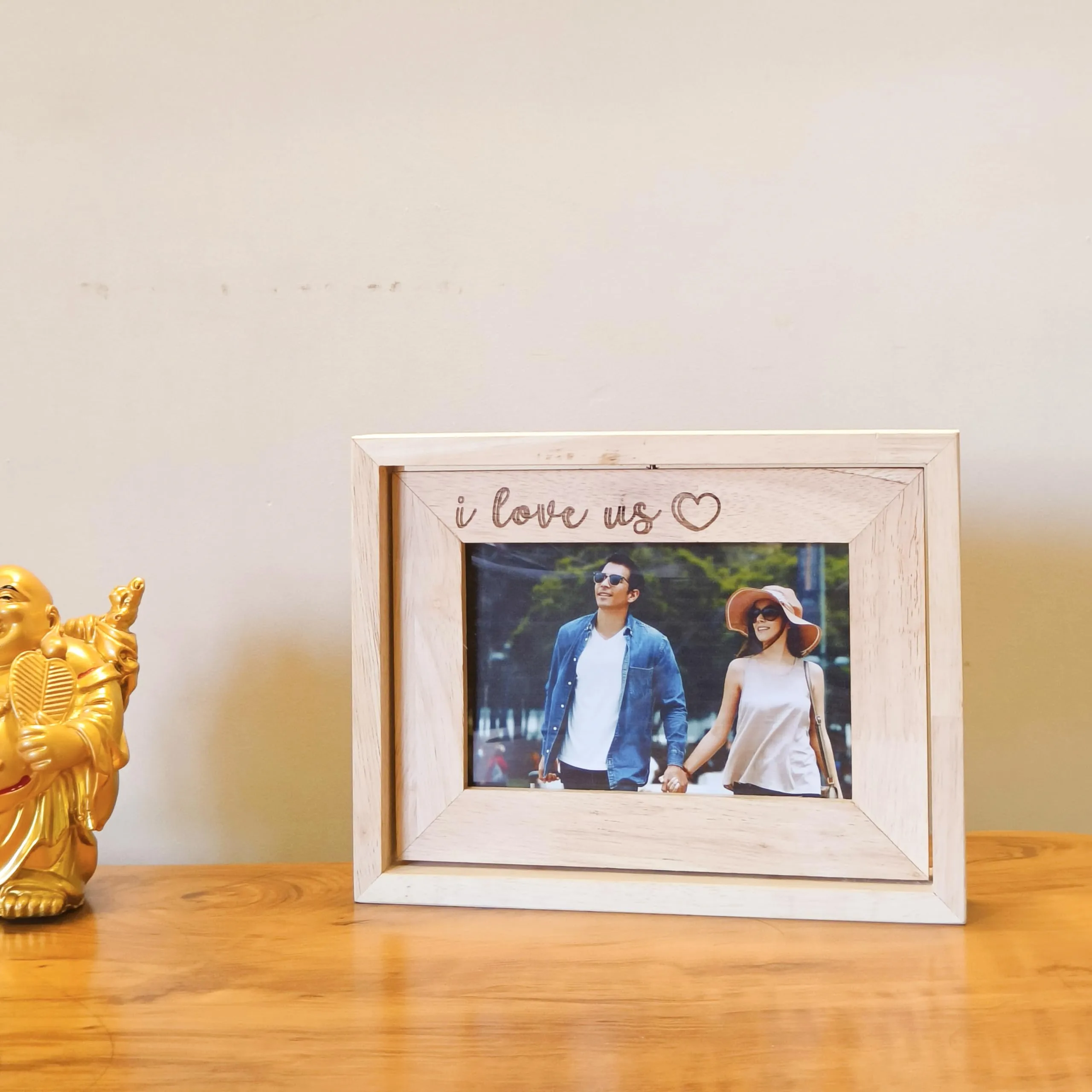 Graphicalmela Personalized Wooden rotating photo frame