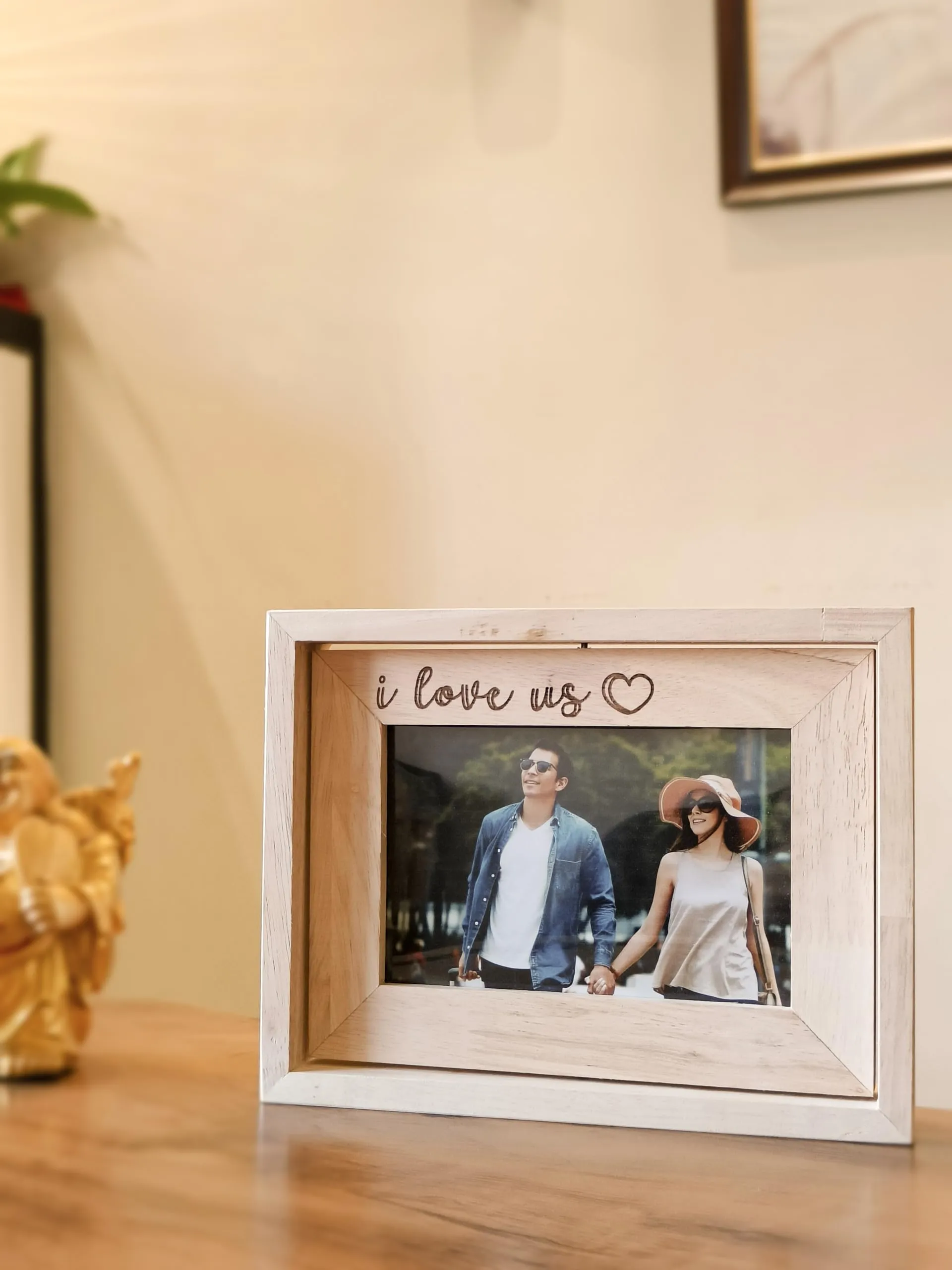 Graphicalmela Personalized Wooden rotating photo frame